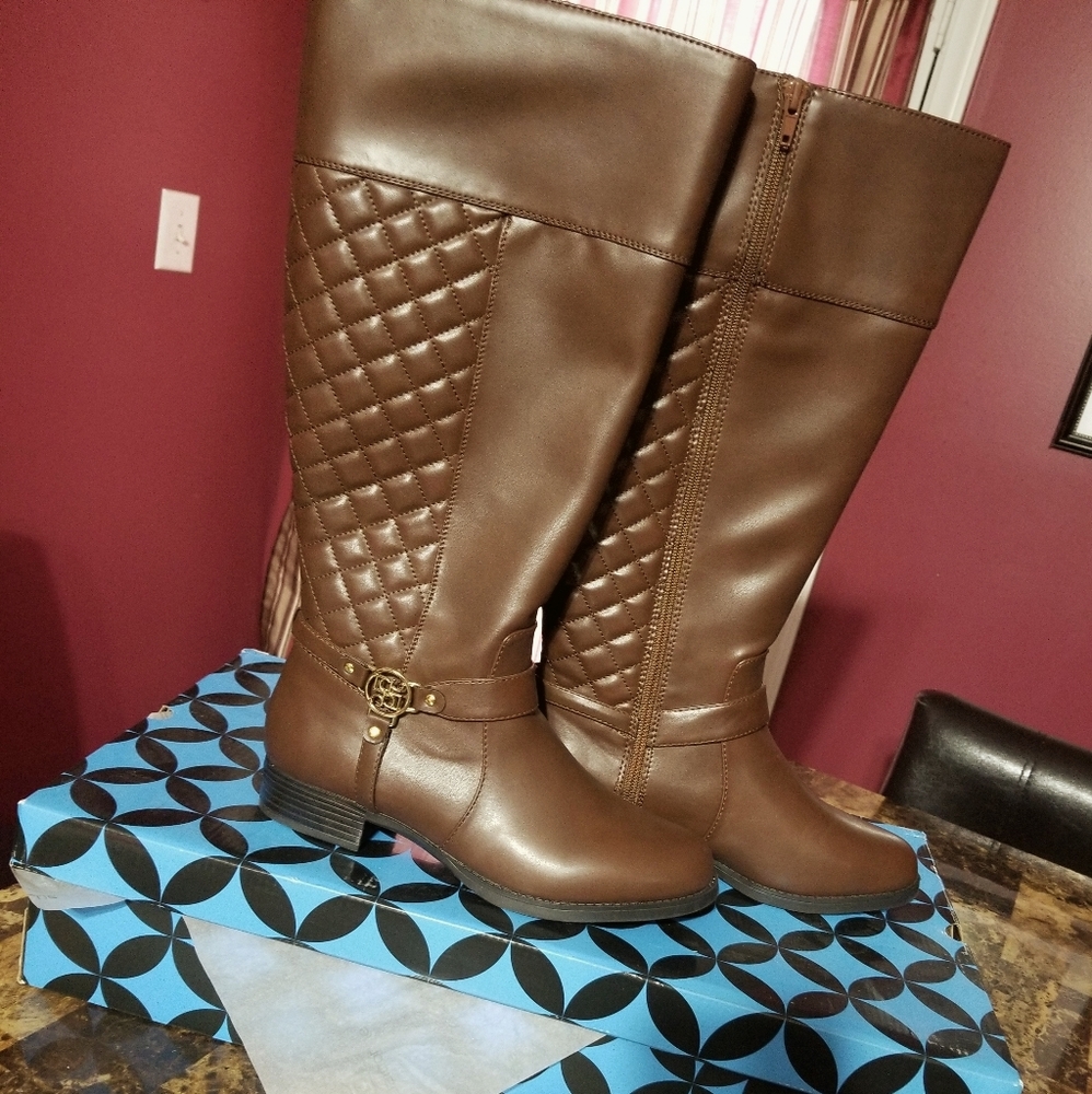 Cognac Wide Calf Wide Width Knee High Boots